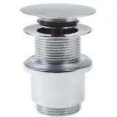 Clou InBe stop/go afvoerplug, met platte afdekkap, rond, chroom