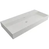 Plieger Kansas wastafel zonder kraangaten met overloop 100x45cm matwit 271079