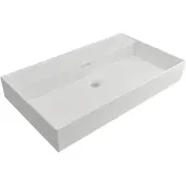 Plieger Kansas wastafel zonder kraangat met overloop 80x45cm matwit 271076