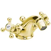 Sapho Bidetmengkraan Antea 2-knop Gebogen 7.2 cm Goud (incl. clickwaste)