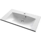 Sapho Maria mineraal marmer wastafel 75x46cm wit 1 kraangat