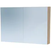 Brauer Impress Deluxe Spiegelkast 99x70cm MFC 2 Deuren Met Indirecte LED Verlichting Binnen/onder - Sunlit - Spiegels, Spiegelkasten - 8720359343185