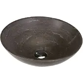 Sapho Waskom Blok Rond 40x12 cm Steen Mat Bruin