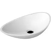 Sapho Waskom opbouw rosset a ovaal 56.4x32.3x17.3 cm cast marble wit