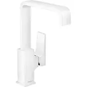 Hansgrohe Metropol wastafelkraan waterbesparend met draaibare uitloop en afvoerplug wit mat