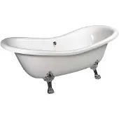 Polysan Charleston Vrijstaand bad 188x83x69cm, chroom matte poten, wit