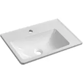 Sapho Arana Cultured Marble Wastafel 56x35cm, wit, rechts