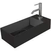 Salenzi Spy Fontein met clickwaste 45x20 cm mat zwart