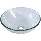 Sapho Ripple Glazen waskom Ø42cm, helder met structuur