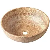 Sapho Priori Keramische waskom, Ø41cm, bruin met patroon