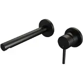 Brauer Black Edition ColdStart wastafelkraan inbouw rechte uitloop en rozetten model A1 zwart mat