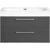 Differnz Badkamermeubelset somero met keramiek wastafel 60 cm antraciet