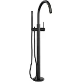 Brauer Black Edition vrijstaande badmengkraan met staafhanddouche zwart mat