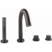Wiesbaden Badrandthermostaat Caral Afbouwset 4-Gats Gunmetal