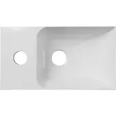 Hak Piccolino Kunstmarmeren wastafel 30,8x17cm, kraangat links, wit