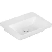 Villeroy & Boch Wastafel Subway 3.0 Met CeramicPlus Zonder Kraangat Zonder Overloop 55x44x16.5 cm Stone White