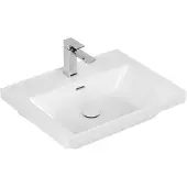 Villeroy & Boch Wastafel Subway 3.0 Met CeramicPlus 1 Kraangat Met Overloop 60x47x16.5 cm Wit Alpin
