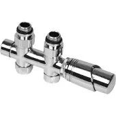 Plieger Design onderblok set radiator como recht inclusief koppeling 15 en 16 mm chroom