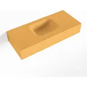 Mondiaz lex ocher vrijhangende solid surface wastafel 70 cm. Positie wasbak midden