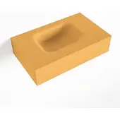 Mondiaz LEX Ocher vrijhangende solid surface wastafel 50cm. Positie wasbak links