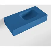 Mondiaz lex jeans vrijhangende solid surface wastafel 60 cm. Positie wasbak rechts