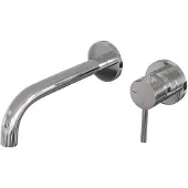 Brauer Inbouw Wastafelmengkraan Chrome Carving Coldstart Gebogen Uitloop Ronde Hendel Rechts Chroom Met Rozetten