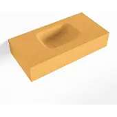 Mondiaz LEX Ocher vrijhangende solid surface wastafel 60cm. Positie wasbak midden