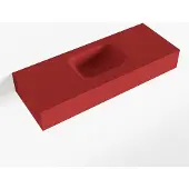 Mondiaz lex fire vrijhangende solid surface wastafel 80 cm. Positie wasbak midden