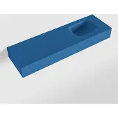 Mondiaz LEX Jeans vrijhangende solid surface wastafel 100cm. Positie wasbak rechts