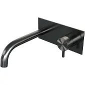 Brauer Gunmetal Edition ColdStart wastafelkraan inbouw gebogen uitloop met achterplaat model B1 gunmetal geborsteld PVD