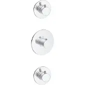 Wiesbaden Dreams afbouwdeel thermostatische douchekraan met 2 stopkranen chroom