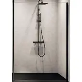 Novellini Inloopdouche kuadra h 75x200 cm helder glas mat zwart profiel