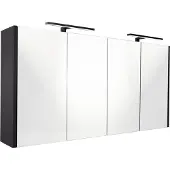Best design Spiegelkast happy black incl. Led verlichting 120x60 cm mat zwart