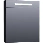 Brauer Promise Deluxe Spiegelkast 59x70cm MDF 1 Deur Met Directe LED Verlichting Boven - Rechtsdraaiend - Mat Zwart - Spiegels, Spiegelkasten - 8720359342836