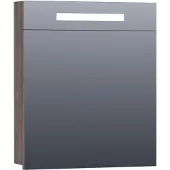 Brauer Promise Spiegelkast 59x70cm MFC 1 Deur Met Directe LED Verlichting Boven - Linksdraaiend - Grove - Spiegels, Spiegelkasten - 8720359341525