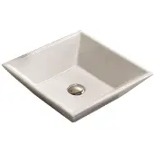 Sanilux Waskom Trento Keramiek 38,5x38,5x12cm Vierkant wit (exclusief waste)