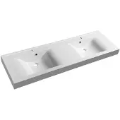Sapho Wastafel flavia dubbel rechthoek 160x50 cm cast marble wit
