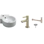Wiesbaden FonteinPack Atlas Keramische 44x28 cm RVS (Keuze uit 8 kranen)