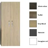 Sanicare Kolomkast dubbel q9/q10/q11 soft-closing deuren chromen greep 160x67x32 cm antraciet