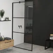 Riho Inloopdouche Grid 100x200 cm 6 mm Helderglas Zwarte Profielen