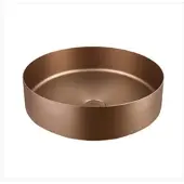Sanilux Waskom inclusief click waste brons geborsteld rond 40 cm