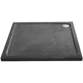 Sanilux Douchebak Natuursteen Jory 90x90x4cm Vierkant Zwart/bruin