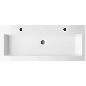 Sanilux Wastafel compact mineraalmarmer 2 kraangaten 120 cm wit