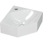 Ink Hoekfontein matrix polystone 1 kraangat 27x27x10 cm glans wit 340434