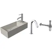 Salenzi fonteinset spy mat grijs 45x20 cm chroom