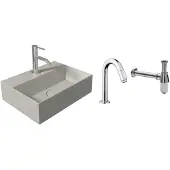 Salenzi fonteinset spy mat grijs 40x30 cm chroom
