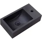 Sanilux Fontein quartz recto 40x22x10 cm mat zwart