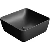 Sonstiges Sand Keramische opbouwwastafel 38x38cm, mat zwart