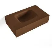 Mondiaz LEX Rust vrijhangende solid surface wastafel 50cm. Positie wasbak links