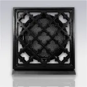 Weckx Deurrooster retro vierkant aansluiting 15 cm zwart